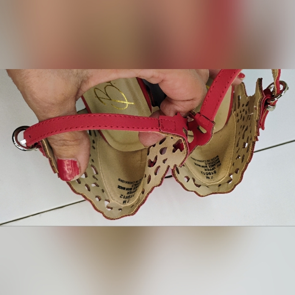 Beacon Red Stiletto Strappy Heels 3.75" Women's Sz 7 M Pointed Toe NOWT - Picture 9 of 14